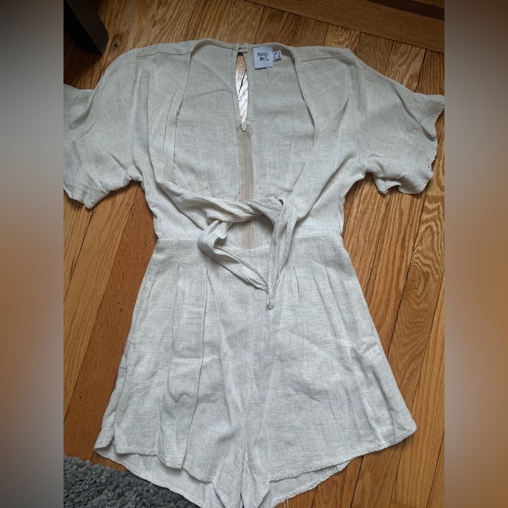Princess Polly Tan Tie Front Blouse Short Sleeve